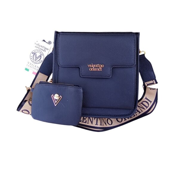 Valentino Orlandi Handbags - Valentino Orlandi NEW Black 2 pc Vegan Leather Crossbody  Bag & Pouch $199